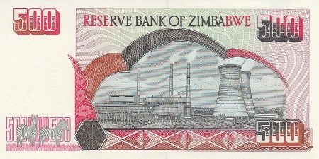 Zimbabwe 500 Dollars - Chiremba - Central électrique de Hwange - 2001