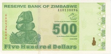 Zimbabwe 500 Dollars Chiremba - Eléphants