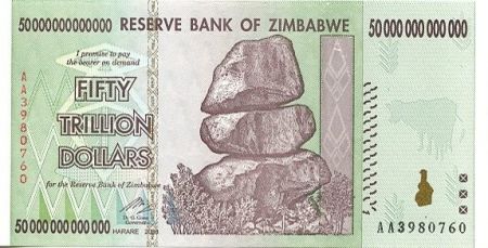 Zimbabwe 50000 Millard de $ de $, Chiremba - Eléphant, barrage